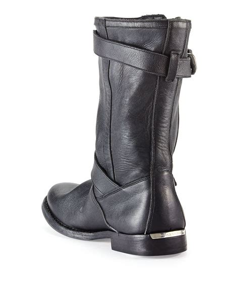 burberry moto buckles boots|Burberry Leather Moto Boots .